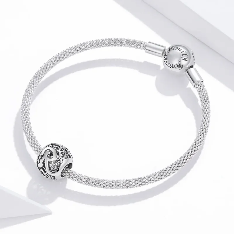 (zdjęcie do) Charms Typu Pandora Kwiatowa Ażurowy Litera R - SCC1444-R - Wyświetl 3