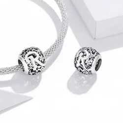 Charms Typu Pandora Kwiatowa Ażurowy Litera R - SCC1444-R