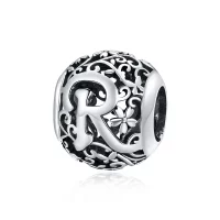Charms Typu Pandora Kwiatowa Ażurowy Litera R - SCC1444-R
