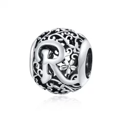 Charms Typu Pandora Kwiatowa Ażurowy Litera R - SCC1444-R