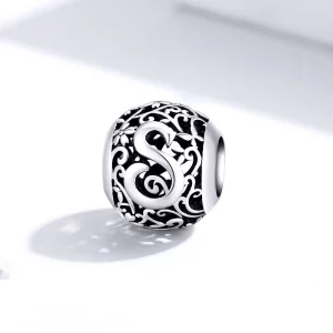 Charms Typu Pandora Kwiatowa Ażurowy Litera S - SCC1444-S