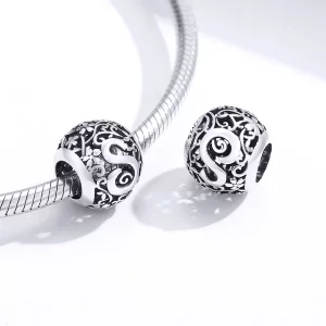 Charms Typu Pandora Kwiatowa Ażurowy Litera S - SCC1444-S
