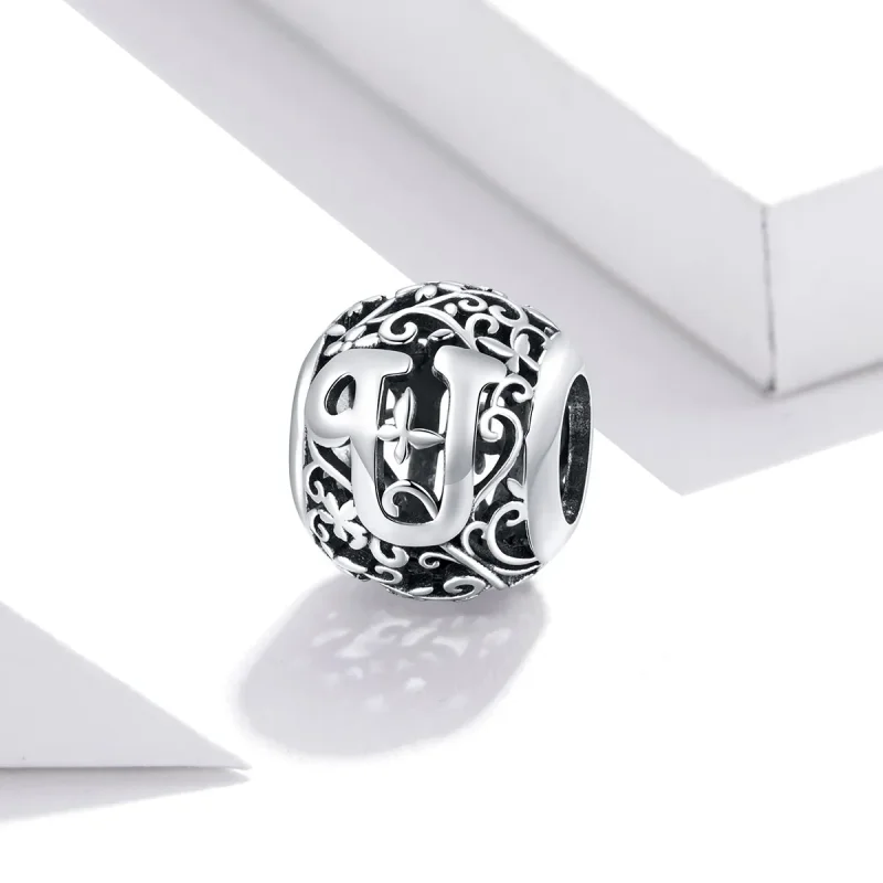 (zdjęcie do) Charms Typu Pandora Kwiatowa Ażurowy Litera U - SCC1444-U - Wyświetl 2