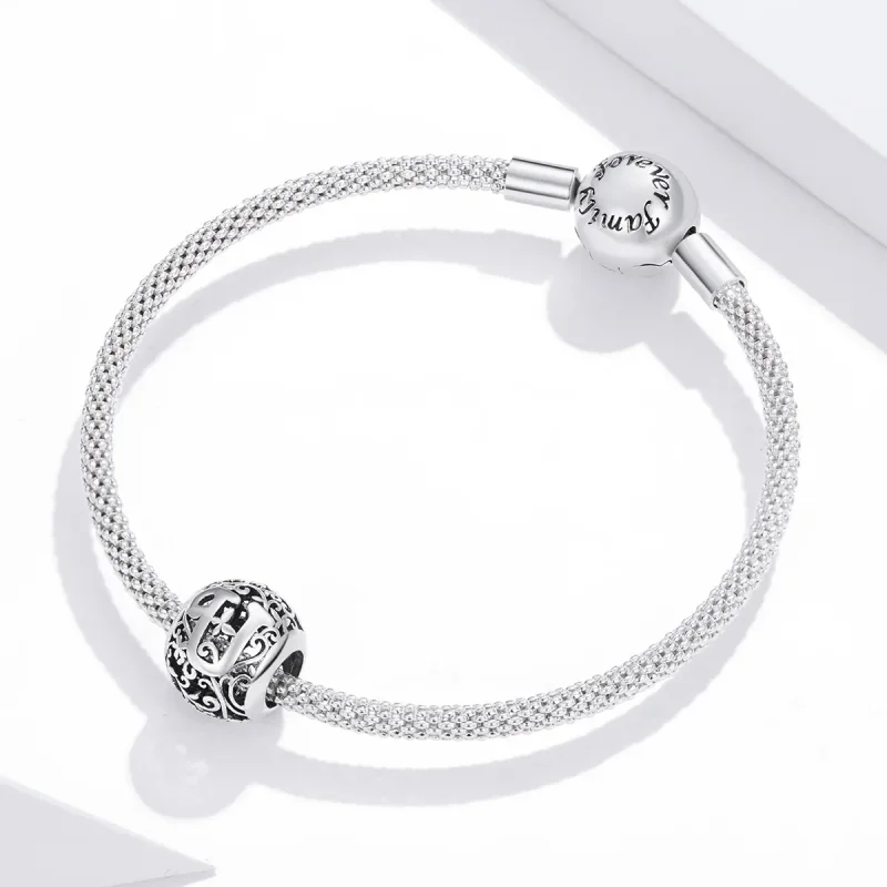(zdjęcie do) Charms Typu Pandora Kwiatowa Ażurowy Litera U - SCC1444-U - Wyświetl 3