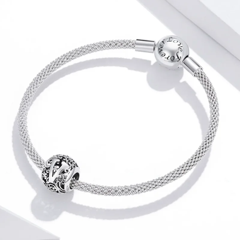 (zdjęcie do) Charms Typu Pandora Kwiatowa Ażurowy Litera V - SCC1444-V - Wyświetl 3