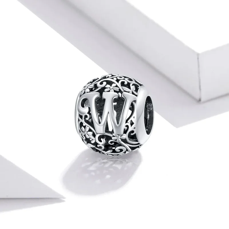 (zdjęcie do) Charms Typu Pandora Kwiatowa Ażurowy Litera W - SCC1444-W - Wyświetl 2