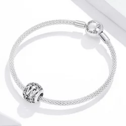 Charms Typu Pandora Kwiatowa Ażurowy Litera W - SCC1444-W