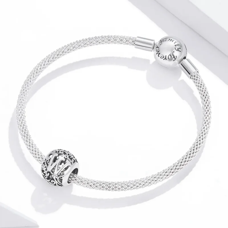 (zdjęcie do) Charms Typu Pandora Kwiatowa Ażurowy Litera W - SCC1444-W - Wyświetl 3