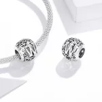 Charms Typu Pandora Kwiatowa Ażurowy Litera W - SCC1444-W