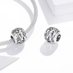 Charms Typu Pandora Kwiatowa Ażurowy Litera W - SCC1444-W