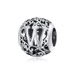 Charms Typu Pandora Kwiatowa Ażurowy Litera W - SCC1444-W