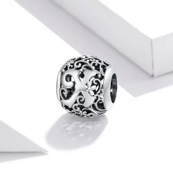 Charms Typu Pandora Kwiatowa Ażurowy Litera X - SCC1444-X