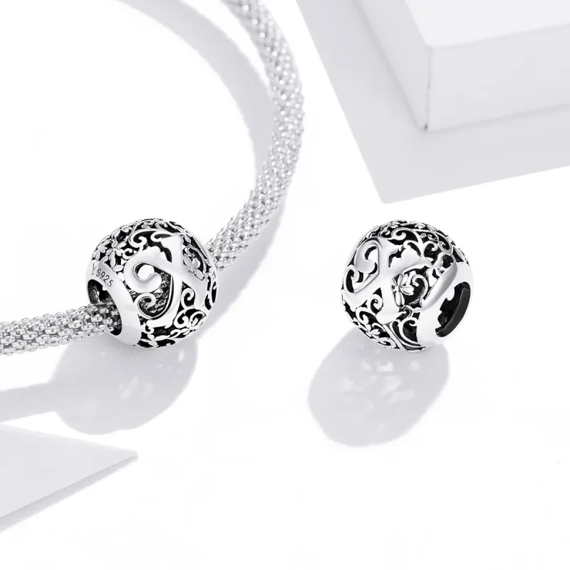 (zdjęcie do) Charms Typu Pandora Kwiatowa Ażurowy Litera X - SCC1444-X - Wyświetl 4