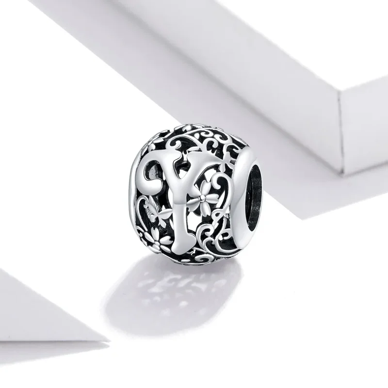 (zdjęcie do) Charms Typu Pandora Kwiatowa Ażurowy Litera Y - SCC1444-Y - Wyświetl 2
