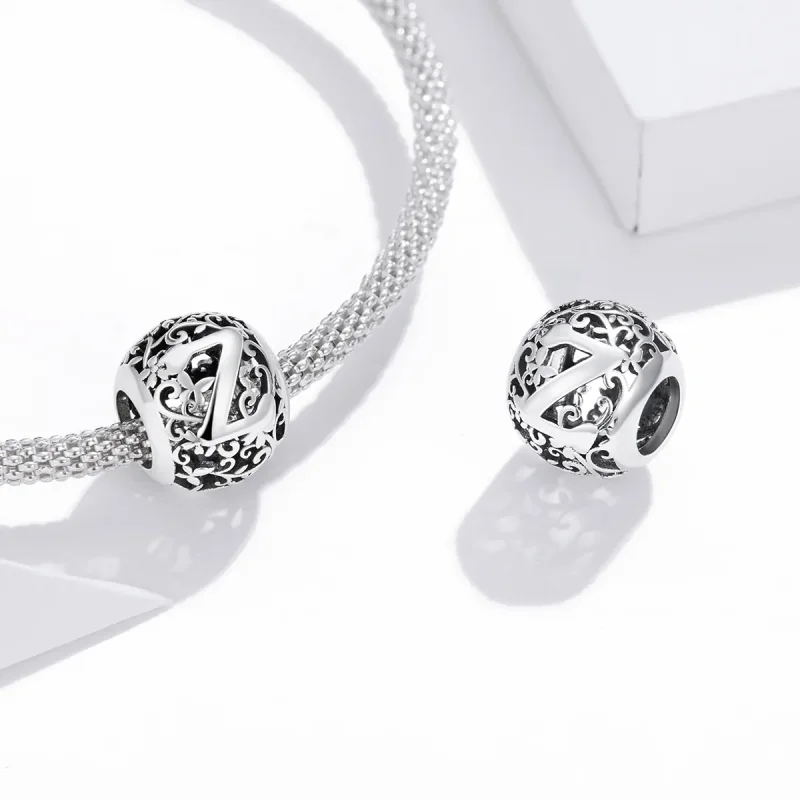 (zdjęcie do) Charms Typu Pandora Kwiatowa Ażurowy Litera Z - SCC1444-Z - Wyświetl 4