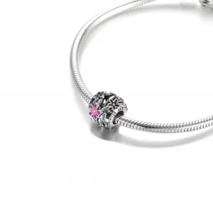 Ażurowy charms Fioletowa stokrotka - 798772C02