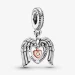Charms Klubu Pandory, zawieszka Serce i skrzydła anioła - 789296C01