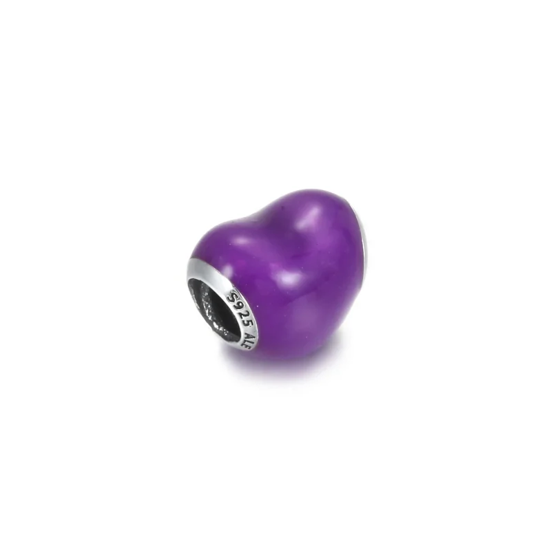 (zdjęcie do) Charms Metaliczne fioletowe serce - 799291C01 - Wyświetl 3