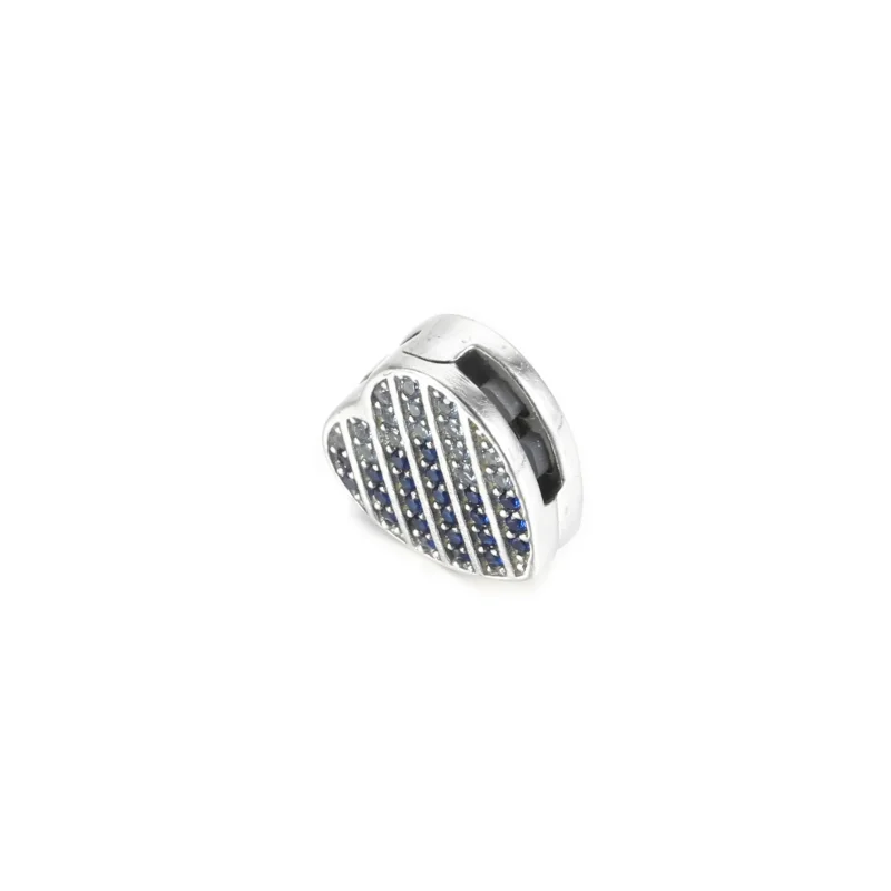 (zdjęcie do) Klips w kształcie serca wysadzany niebieskimi kamieniami - 799346C01 - Wyświetl 2