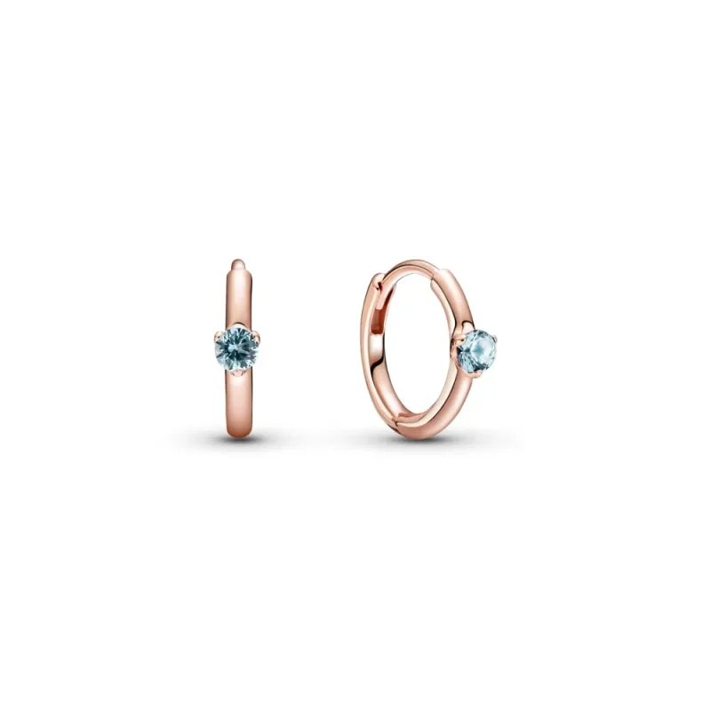 (zdjęcie do) Kolczyki obręcze Jasnoniebieski kamień solitaire - 289304C02