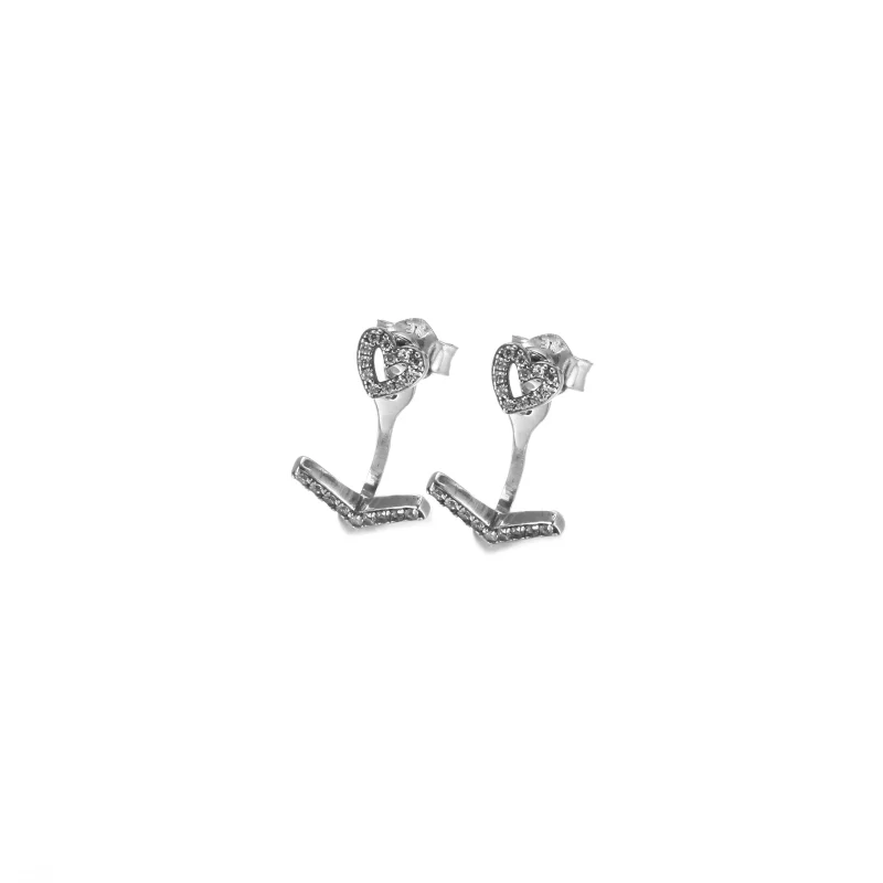 (zdjęcie do) Kolczyki sztyfty Lśniące serca wishbone - 299280C01 - Wyświetl 2
