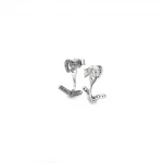 Kolczyki sztyfty Lśniące serca wishbone - 299280C01
