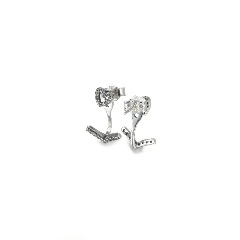 (zdjęcie do) Kolczyki sztyfty Lśniące serca wishbone - 299280C01 - Wyświetl 3