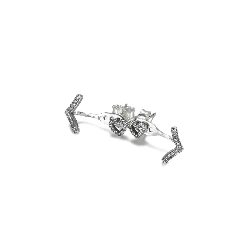 (zdjęcie do) Kolczyki sztyfty Lśniące serca wishbone - 299280C01 - Wyświetl 4