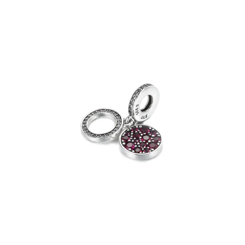 (zdjęcie do) Lśniący charms z podwójną zawieszką Czerwony dysk - 799186C03 - Wyświetl 2
