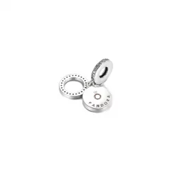 Lśniący charms z podwójną zawieszką Czerwony dysk - 799186C03