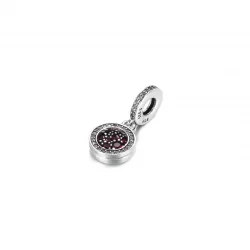 Lśniący charms z podwójną zawieszką Czerwony dysk - 799186C03