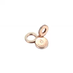 Lśniący charms z podwójną zawieszką Jasnoniebieski dysk - 789186C03