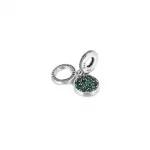 Lśniący charms z podwójną zawieszką Zielony dysk - 799186C02