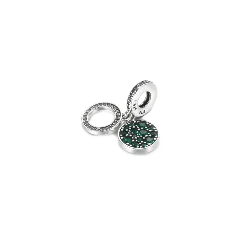 (zdjęcie do) Lśniący charms z podwójną zawieszką Zielony dysk - 799186C02 - Wyświetl 2