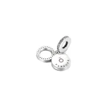 Lśniący charms z podwójną zawieszką Zielony dysk - 799186C02