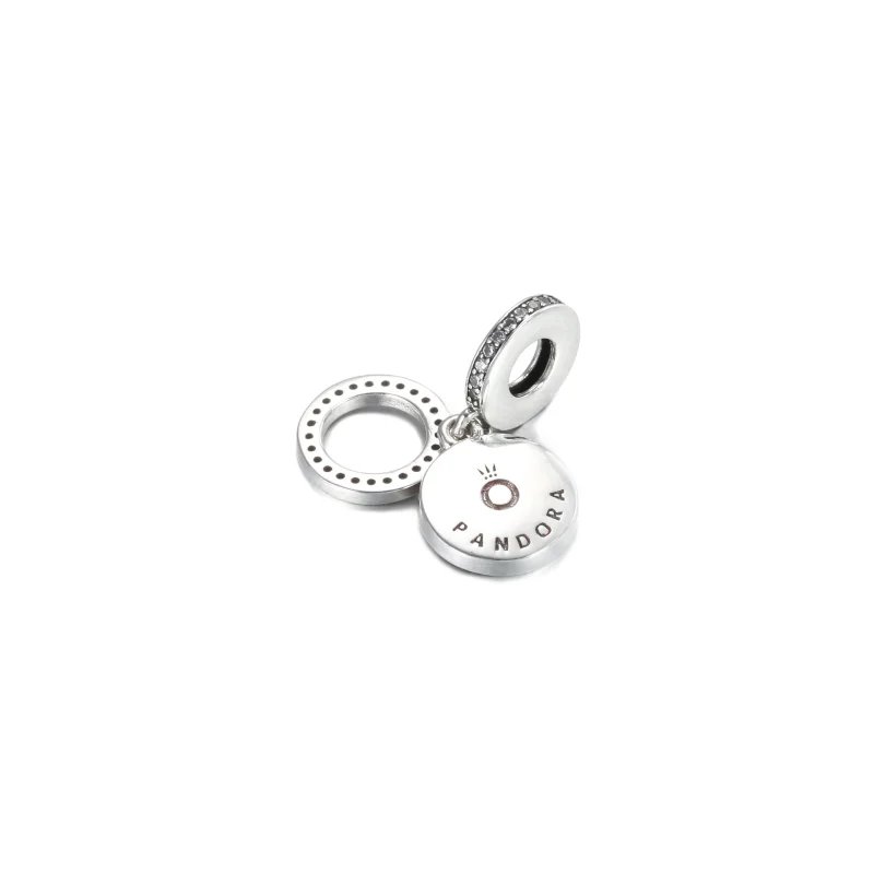 (zdjęcie do) Lśniący charms z podwójną zawieszką Zielony dysk - 799186C02 - Wyświetl 3