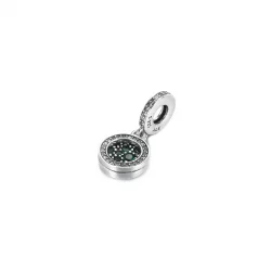 Lśniący charms z podwójną zawieszką Zielony dysk - 799186C02