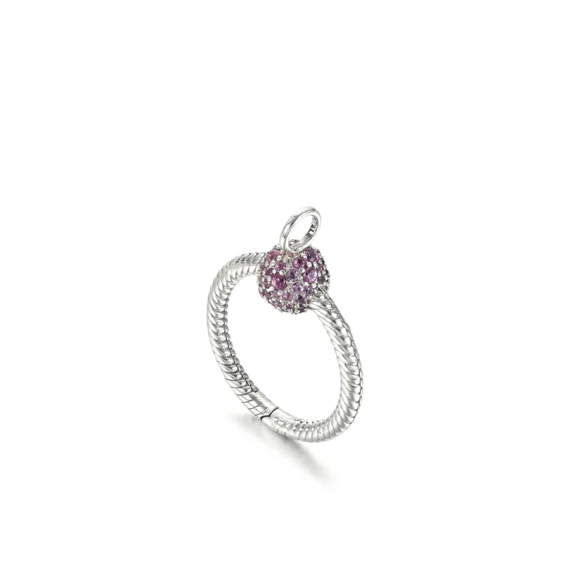 (zdjęcie do) Mała zawieszka Pandora Moments O Różowe pavé - 399097C02 - Wyświetl 2