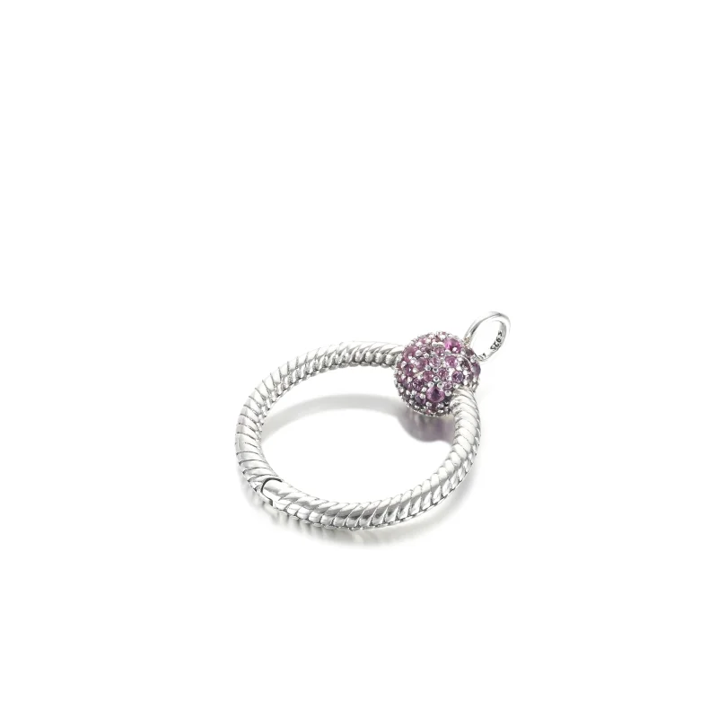 (zdjęcie do) Mała zawieszka Pandora Moments O Różowe pavé - 399097C02 - Wyświetl 3