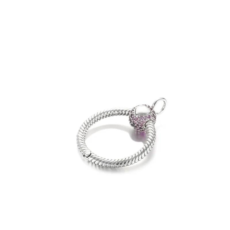 (zdjęcie do) Mała zawieszka Pandora Moments O Różowe pavé - 399097C02 - Wyświetl 4