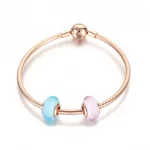 Błękitny charms z matowego szkła Murano - 789420C00