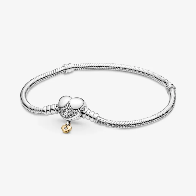 (zdjęcie do) Bransoletka wężykowa Disney Pandora Moments z zapięciem w kształcie serca - 569563C01