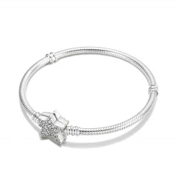 Bransoletka wężykowa Pandora Moments, zapięcie z asymetryczną gwiazdą - 599639C01