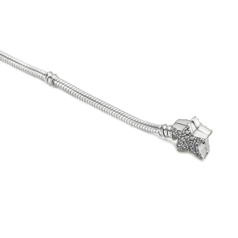 (zdjęcie do) Bransoletka wężykowa Pandora Moments, zapięcie z asymetryczną gwiazdą - 599639C0 - Wyświetl 5