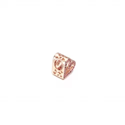 Charms błyszczące rubinowe czerwone różowe serce odręczne - 788692C02