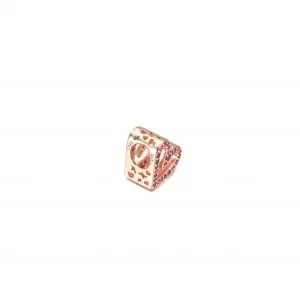 Charms błyszczące rubinowe czerwone różowe serce odręczne - 788692C02