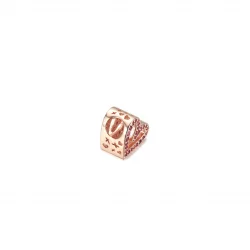 Charms błyszczące rubinowe czerwone różowe serce odręczne - 788692C02