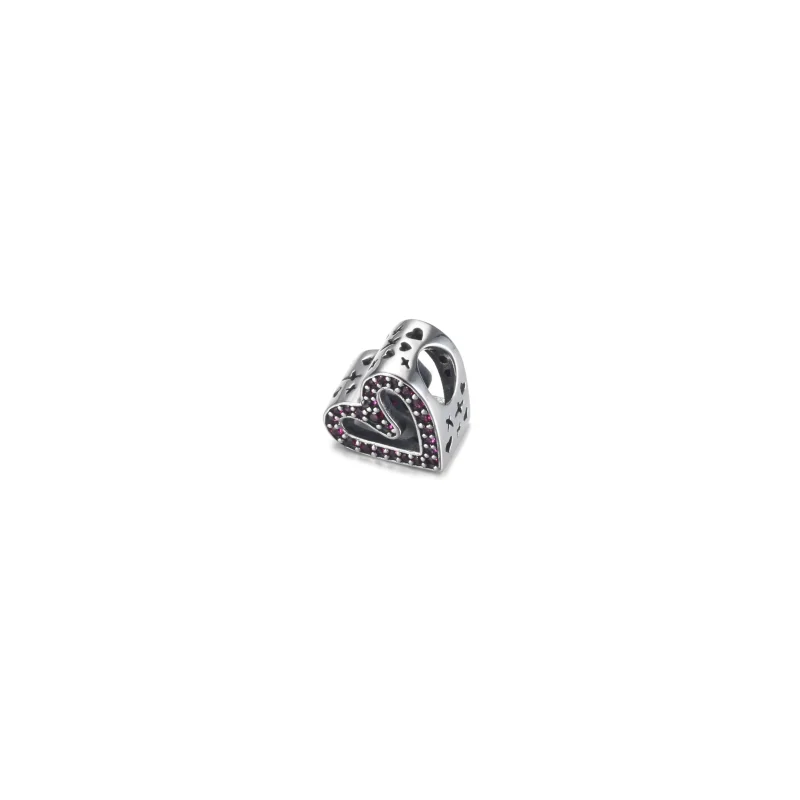 (zdjęcie do) Charms Błyszczące Rubinowe Czerwone Serce Odręczne - 798692C02 - Wyświetl 2