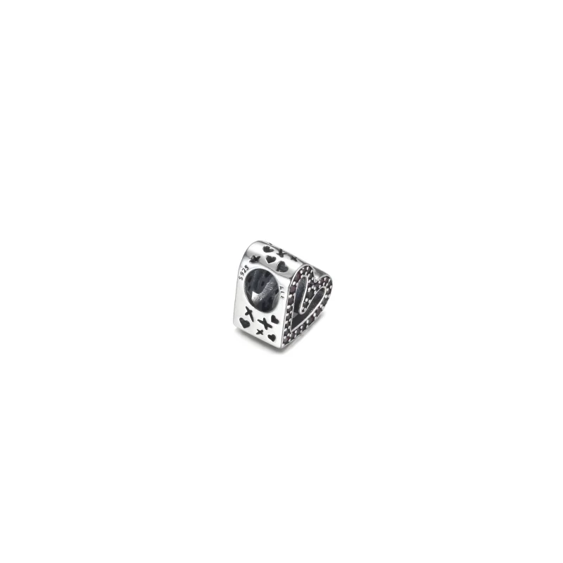 (zdjęcie do) Charms Błyszczące Rubinowe Czerwone Serce Odręczne - 798692C02 - Wyświetl 3
