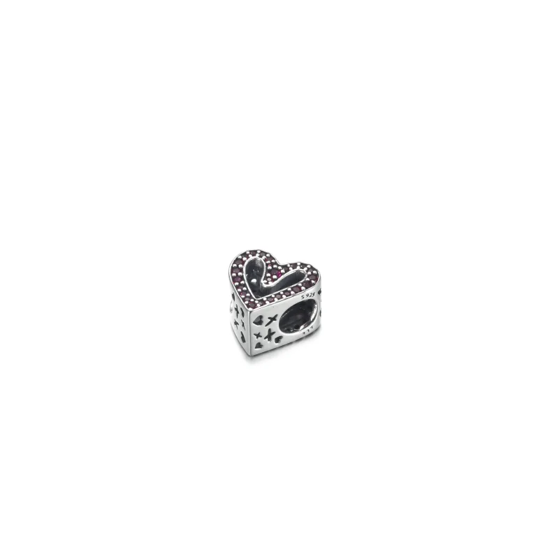 (zdjęcie do) Charms Błyszczące Rubinowe Czerwone Serce Odręczne - 798692C02 - Wyświetl 4
